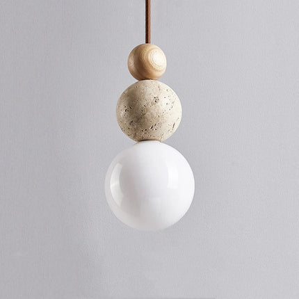 Suspension LED ronde forme gourde en tuf jaune Wabi Sabi — LZ4X9T1