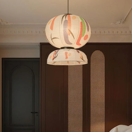 Suspension japonaise en papier de riz style wabi-sabi pour intérieur élégant — LZ4X9T2