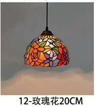 Lustre en verre style Tiffany rétro pour intérieur méditerranéen — LZ4X9P