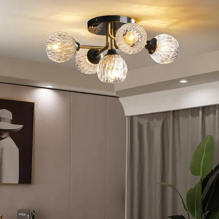 Lustre suspension nordique en cristal et cuivre — LZ4X9P7Q