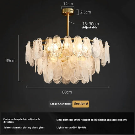 Suspension en verre gourde à motifs nuages style franco-américain — LZ4X9P