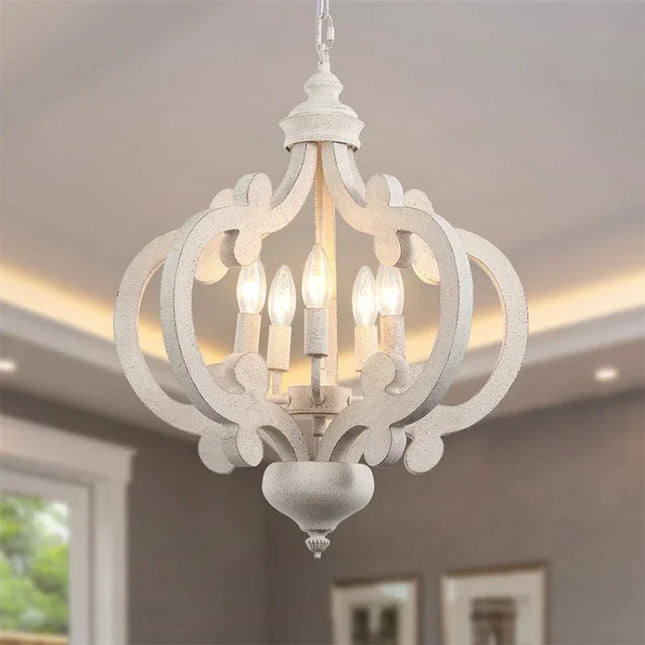 Lustre en bois massif au style rétro pour une ambiance nostalgique — LZ4D7Q1