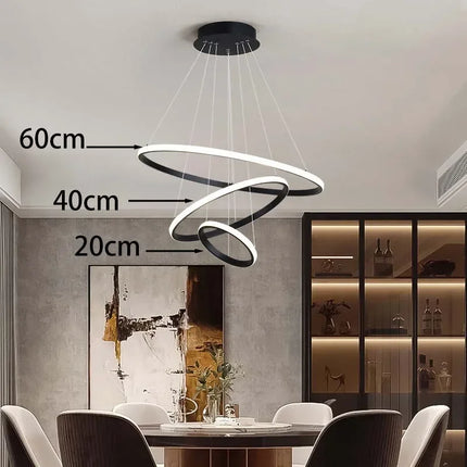Lustre moderne rond à trois cercles design élégant — LZ4X9P2Q