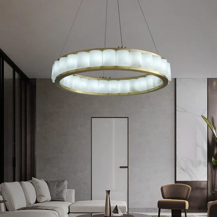 Lustre grand luxe en marbre naturel espagnol pour hôtel — LZ4P9XQ