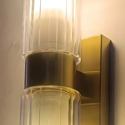 Applique murale en verre transparent et métal doré style art déco — LZ4P9XQ