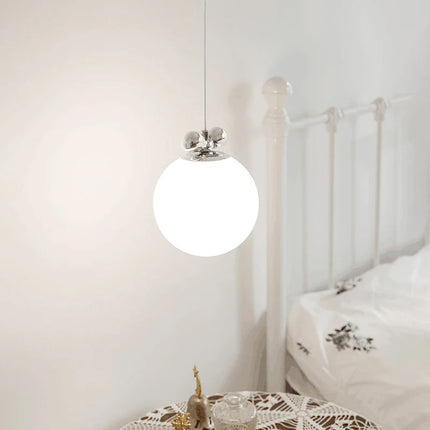 Suspension LED en verre laiteux avec nœud papillon style Bauhaus — LZ4X9P