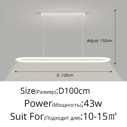 Suspension LED design rectangulaire pour éclairage intérieur moderne — LZ4X9P