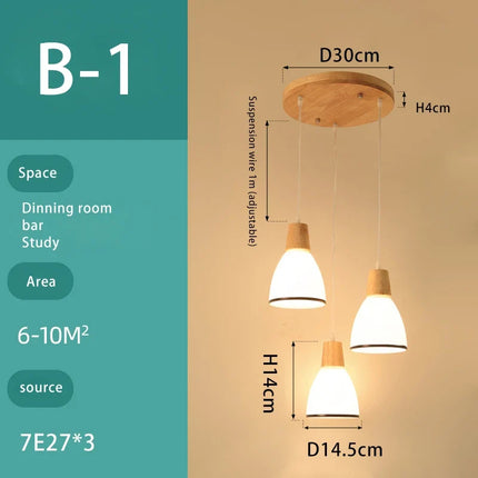 Lustre suspension en bois massif et verre — LZ4P9XQ