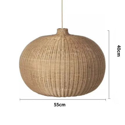 Suspension vintage en rotin fait main style chinois pour café et restaurant — LZ4X9M