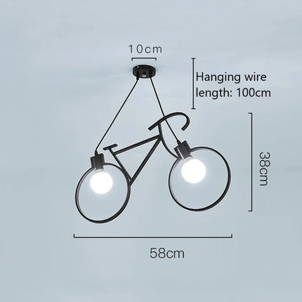 Suspension moderne en fer forme de vélo pour décoration intérieure — LZ4X9T