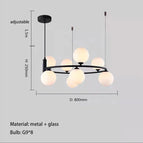 8 lumières-noir / Blanc chaud 3000K