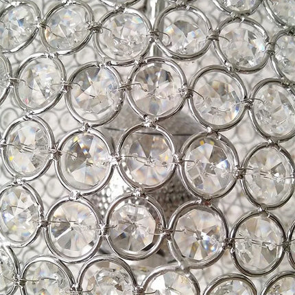 lustre moderne en cristal boule ronde avec éclairage led