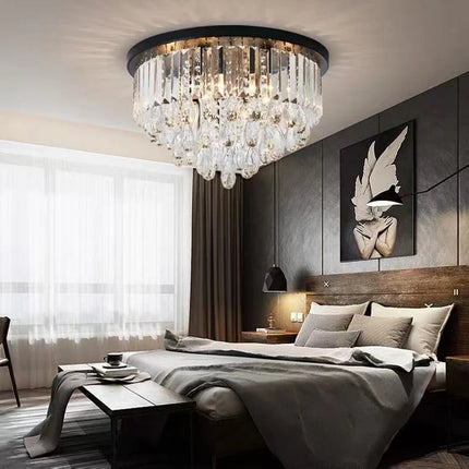 Lustre LED dimmable en cristal style vintage luxueux — LZ4X9T2