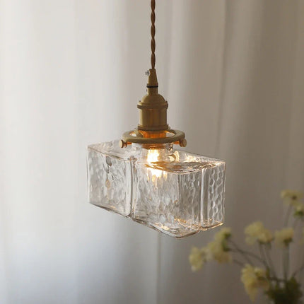 Lustre suspension japonais en verre avec éclairage LED minimaliste — LZ4P9XQ