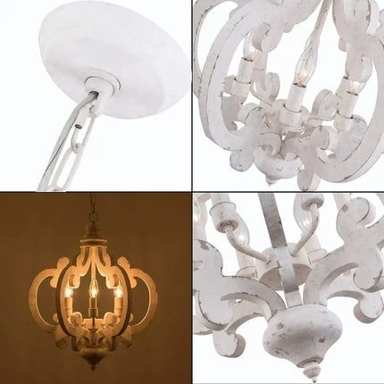 Lustre en bois massif au style rétro pour une ambiance nostalgique — LZ4D7Q1