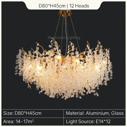 Lustre en cristal doré style européen pour décoration intérieure élégante — LZ4M9Q2