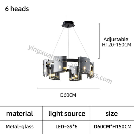 Lustre moderne en verre pour éclairage design élégant — LZ4X9P2