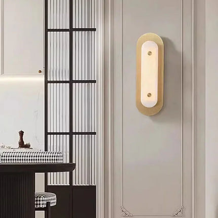 Applique murale en marbre naturel avec détails cuivre doré style art déco — LZ4X9M