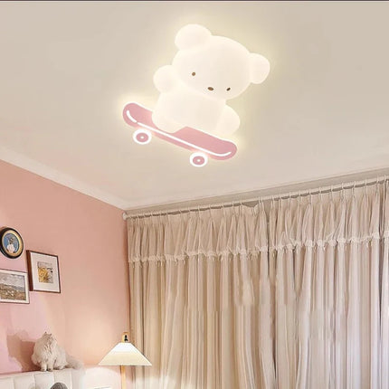Plafonnier lumineux ours en skateboard pour chambre d’enfant moderne — LZ4X9T