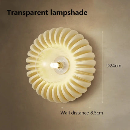 Applique murale ronde haut de gamme en verre blanc rétro — LZ4X9P2