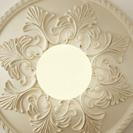 Applique murale ronde haut de gamme en verre blanc rétro — LZ4X9T