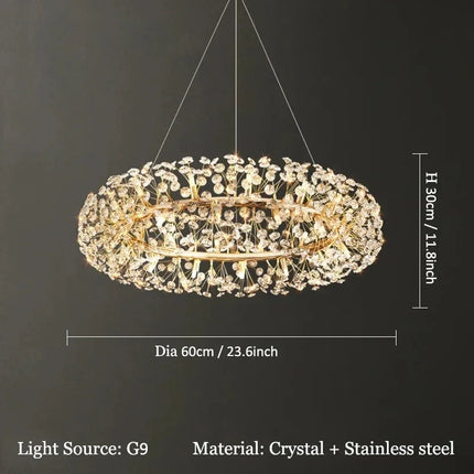 Lustre suspendu LED en cristal design moderne luxe 2024 — LZ7XQ2