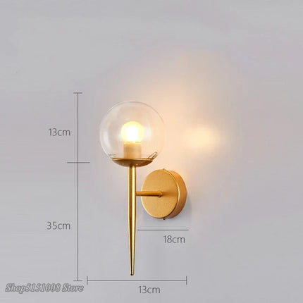 Applique murale LED nordique boule de verre décorative — LZ4X9P
