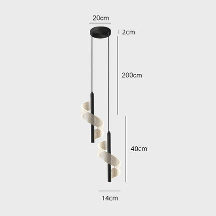 Lustre suspension nordique design twist en acrylique pour intérieur — LZ4X9M