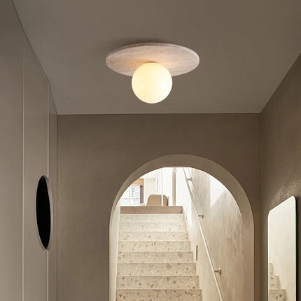 Applique murale rétro en pierre naturelle avec éclairage LED décoratif — LZ4X9JQ