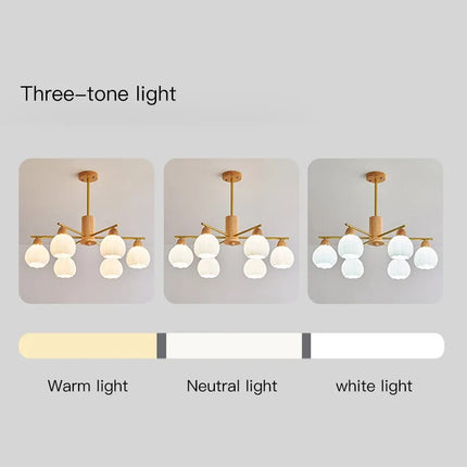 Lustre en bois crème pour décoration moderne et contemporaine — LZ4X9T