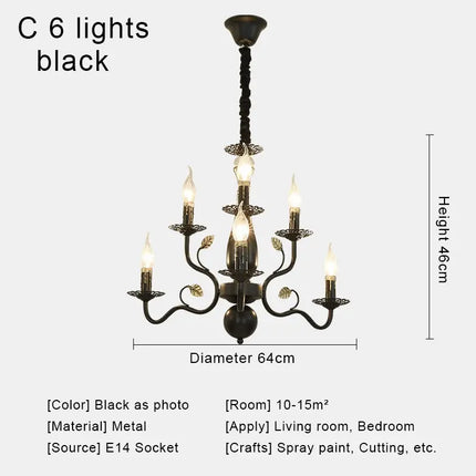 Lustre suspension rétro en tissu pour décoration campagne — LZ4M9X