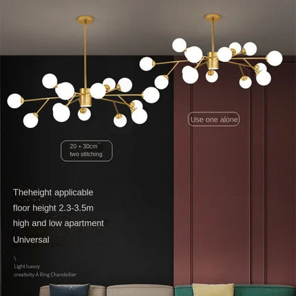 Lustre suspension LED avec globe en verre style nordique — LZ4G7X