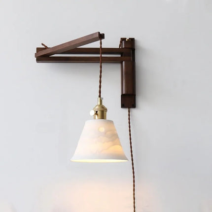 Applique murale LED télescopique style rétro japonais en laiton et verre — LZ4X9P2