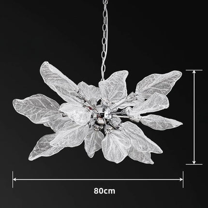 Lustre moderne en métal avec feuilles décoratives élégantes — LZ4X9P