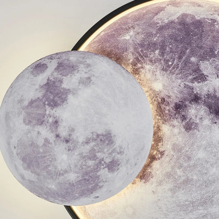 Applique murale ronde lune moderne pour intérieur et cadeau — LZ4X7Q
