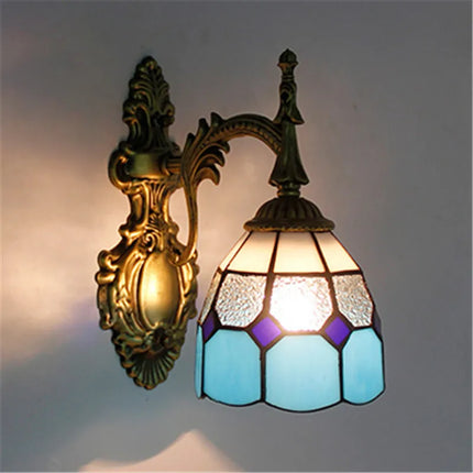 Applique murale baroque en verre teinté à motifs floraux turcs — LZ4X9QJ