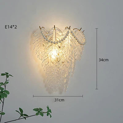 Applique murale LED en verre formes perle, plume, feuille, coquille, soleil, fleur — LZ4X9T2