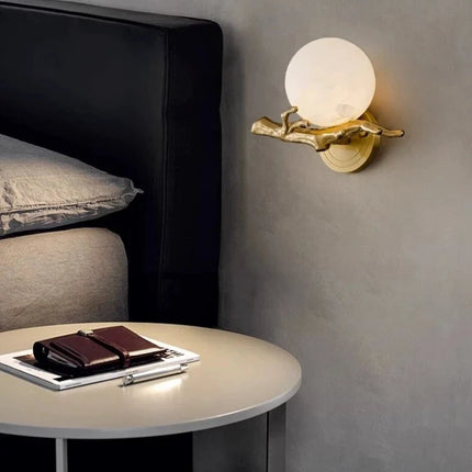 Applique murale LED en marbre et cuivre décorative — LZ4X7P