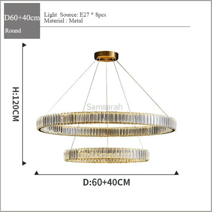 Lustre suspension moderne en cristal pour intérieur élégant — LZ4X9Q