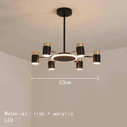 lustre led rotatif en métal avec 3 gradations suspendues