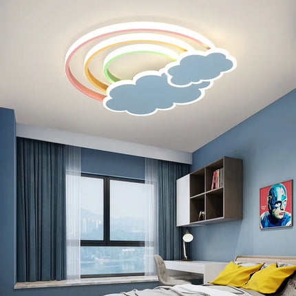 Plafonnier enfant nuage arc-en-ciel pour chambre bébé — LZ4X9Q