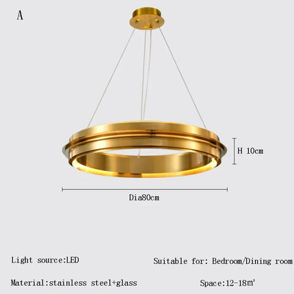 Lustre LED italien suspendu à anneau design post-moderne — LZ7XQ2