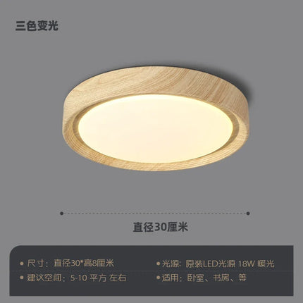 Plafonnier LED nordique en bois et fer décoratif — LZ4X9Q2