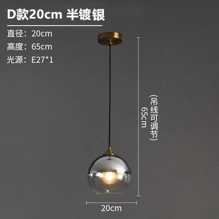 Lustre suspension nordique en verre fumé simple et luxueux — LZ4X9T2