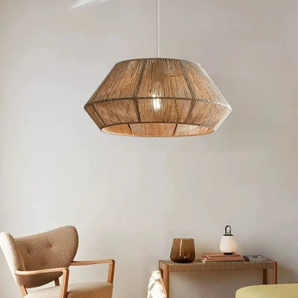 Suspension en rotin style japonais wabi sabi pour intérieur rustique — LZ4X9P