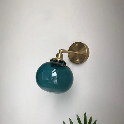 Applique murale rétro en laiton et verre au design élégant — LZ4X9P