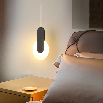 Suspension moderne géométrique en acrylique LED forme lune — LZ4X9B