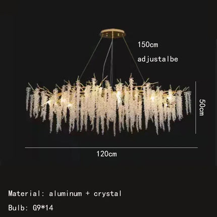 Applique murale LED art déco en cristal et aluminium doré — LZ4X9P2