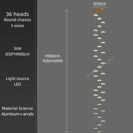 Lustre décoratif moderne pour hall d'hôtel duplex luxe — LZ4X9P2