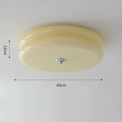 Plafonnier rétro en verre crème pour chambre à coucher — LZ4X9M